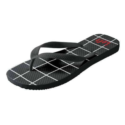 Crazy Schwarz-weiß Grid Unisex Badesandalen (Schrägansicht)