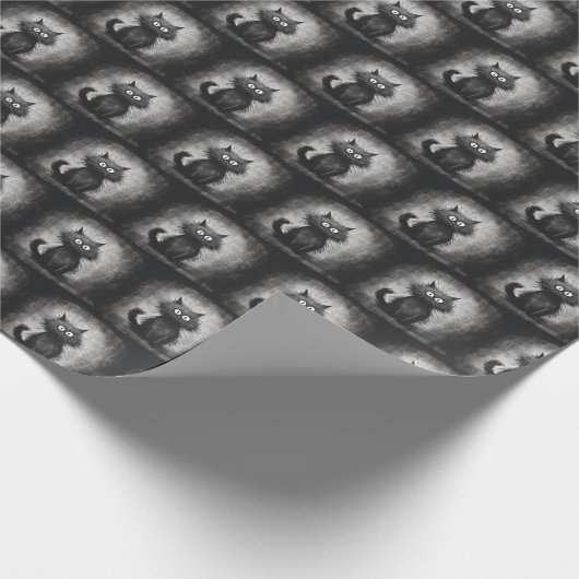 Crazy Scruffy Cat Geschenkpapier (Ecke)