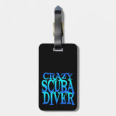 Crazy Scuba Diver Gepäckanhänger (Rückseite vertikal)