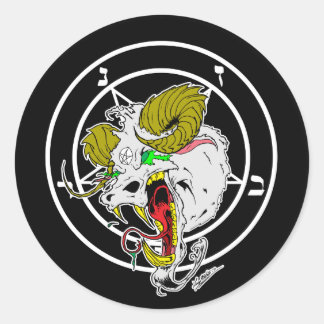 Crazy Sigil von Baphomet Runder Aufkleber