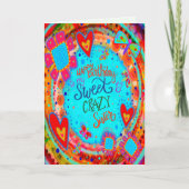 Crazy Sister Birthday Funny Floral Hübsch Karte (Vorderseite)