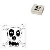 Crazy Skull Crossbones Illustration Art Briefmarke Gummistempel (Stempel)