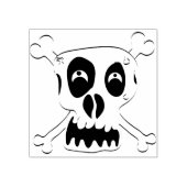 Crazy Skull Crossbones Illustration Art Briefmarke Gummistempel (Prägung)