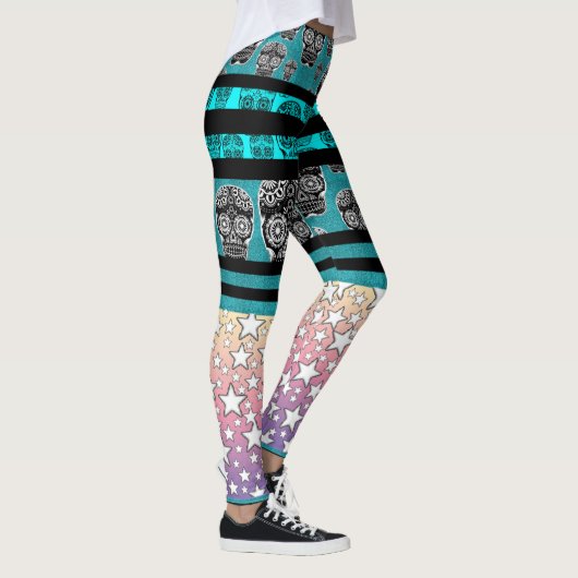 Crazy Skull und Star Leggings (Rechts)
