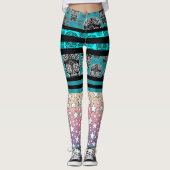 Crazy Skull und Star Leggings (Vorderseite)