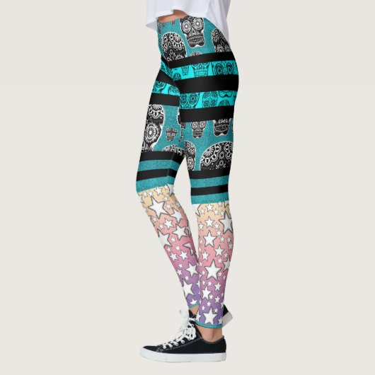 Crazy Skull und Star Leggings (Links)