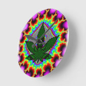 Crazy Smoke Wen Rasta Runde Wanduhr (Winkel)