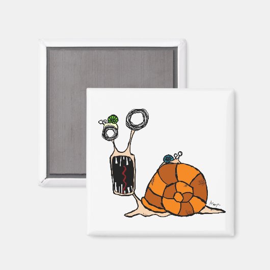 Crazy Snail Magnet (Vorderseite/Rückseite)