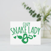 Crazy Snake Lady Postkarte (Stehend Vorderseite)