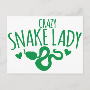 Crazy Snake Lady Postkarte