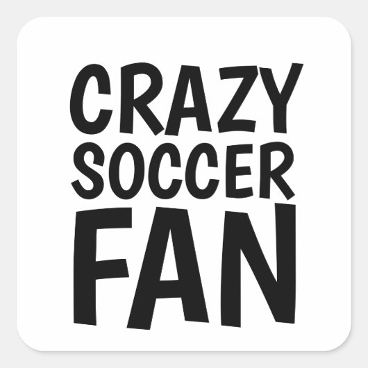 CRAZY SOCCER FAN QUADRATISCHER AUFKLEBER (Vorderseite)