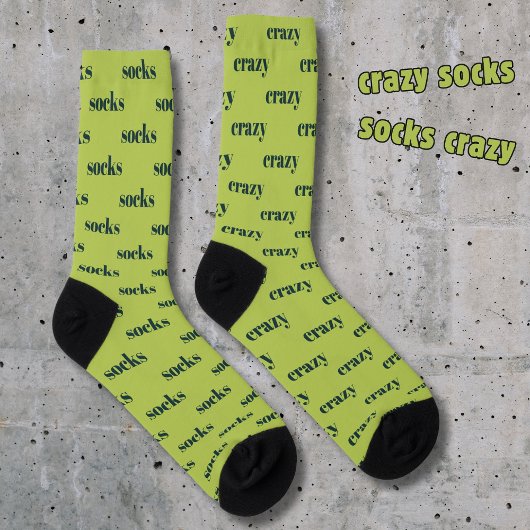 Crazy Socks - socks crazy, on green Socken