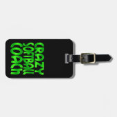 Crazy Softball Coach in Green Gepäckanhänger (Vorderseite horizontal)