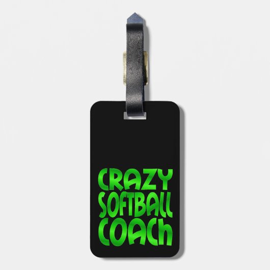 Crazy Softball Coach in Green Gepäckanhänger (Rückseite vertikal)