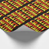 Crazy Softball Player in hellen Farben Geschenkpapier (Ecke)