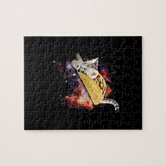 Crazy Space Taco Cat Funny Galaxy Geschenk Puzzle (Horizontal)