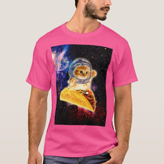 Crazy Space Taco Cat Funny T-Shirt (Vorderseite)
