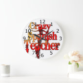 Crazy Spanish Teacher Große Wanduhr (Zuhause)