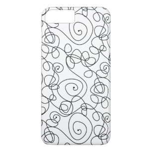 Crazy Spiral Lines schwarz + Ihr Hintergrund & Ide iPhone 8 Plus/7 Plus Hülle