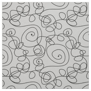 Crazy Spiral Lines schwarz + Ihr Hintergrund & Ide Stoff