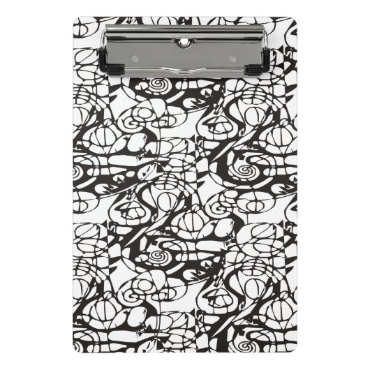 Crazy Spirals Lines schwarz II + Ihr Backgr. Idee Mini Klemmbrett (Vorderseite)