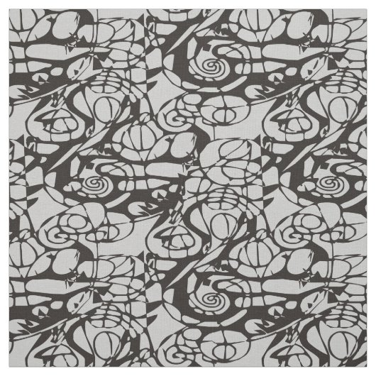 Crazy Spirals Lines schwarz II + Ihr Backgr. Idee Stoff (Muster)