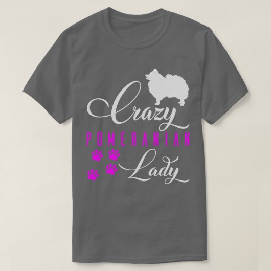 Crazy Spitz Lady Funny White Spitz Spitz T-Shirt (Design vorne)