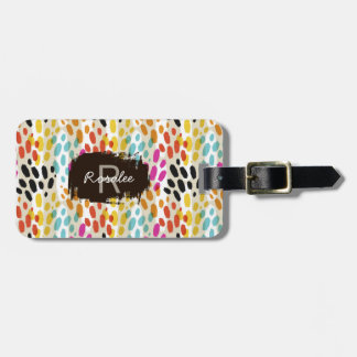 Crazy Spots Muster mit/ Custom Monogram & Name Two Gepäckanhänger