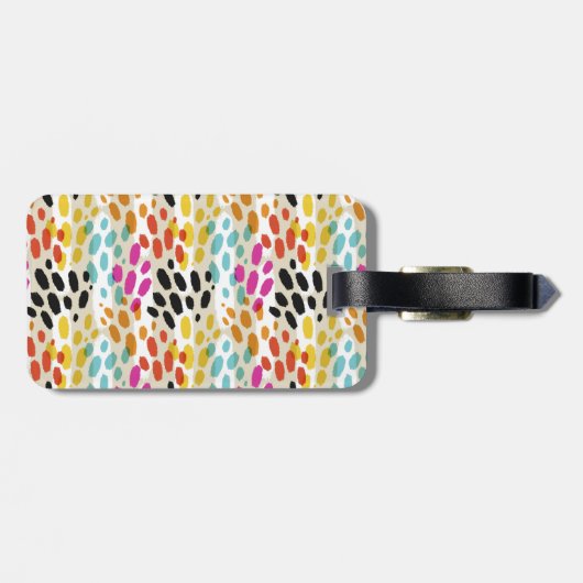 Crazy Spots Muster mit/ Custom Monogram & Name Two Gepäckanhänger (Rückseite horizontal)