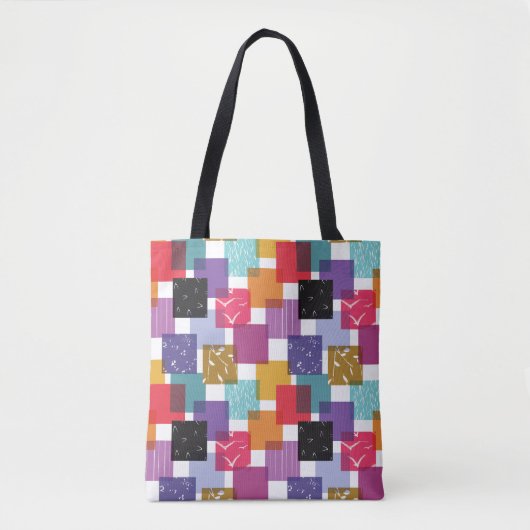 Crazy Square Quilt Pattern Tasche (Vorderseite)