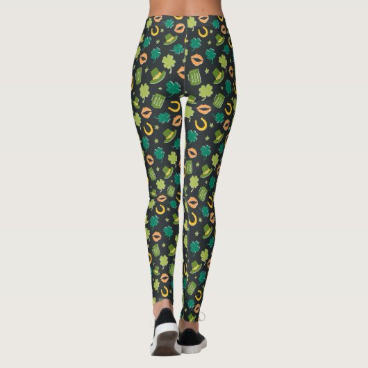 Crazy St Patrick's Day Pattern Leggings (Rückseite)