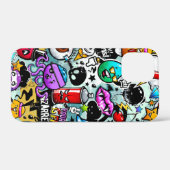 Crazy Sticker Skull Lippen Spray Graffiti Case-Mate iPhone Hülle (Rückseite (Horizontal))