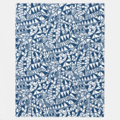 Crazy Structure Pattern 060423 - Indigo Style Blue Fleecedecke (Vorderseite)