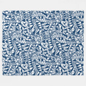 Crazy Structure Pattern 060423 - Indigo Style Blue Fleecedecke (Vorderseite (Horizontal))