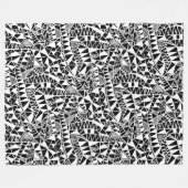 Crazy Structure Pattern 060423 - White on Black Fleecedecke (Vorderseite (Horizontal))