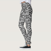 Crazy Structure Pattern 060423 - White on Black Leggings (Links)