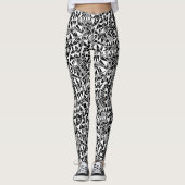 Crazy Structure Pattern 060423 - White on Black Leggings (Vorderseite)