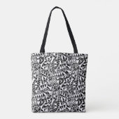 Crazy Structure Pattern 060423 - White on Black Tasche (Rückseite)
