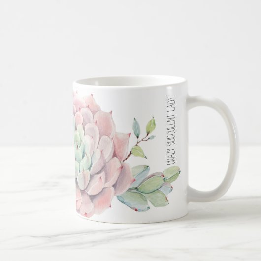 Crazy succulent Lady Tasse rosa Sukkulationen und (Rechts)