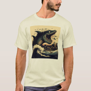 Crazy Sushi Shark Anime Angriff T-Shirt