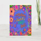 Crazy Tante Birthday Hübsch Floral Funny Karte (Vorderseite)