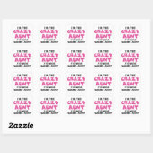 Crazy Tante Quadratischer Aufkleber (Blatt)