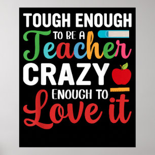 Crazy Teacher Men Women Funny School Lehrer Poster