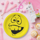 Crazy Teeth Face Funny Emoticon Party Pappteller (Party)