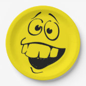 Crazy Teeth Face Funny Emoticon Party Pappteller (Vorderseite)