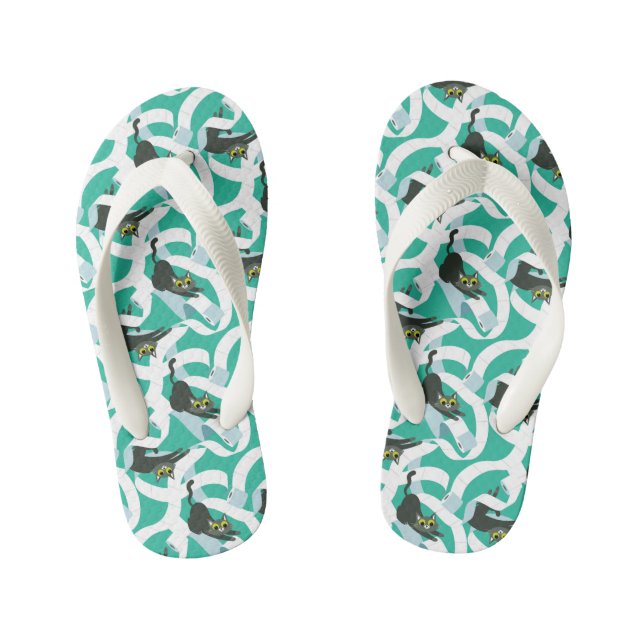 Crazy Toilettenpapier Katzen Kinderbadesandalen (Fußbett)