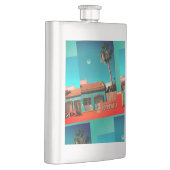 Crazy Torrevieja in Orange und Turqoise Flachmann (Rechts)