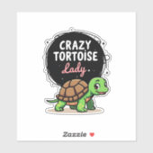 Crazy Tortoise Lady Tortoises Mama Frauen Schildkr Aufkleber (Blatt)