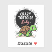 Crazy Tortoise Lady Tortoises Mama Frauen Schildkr Aufkleber (Blatt)