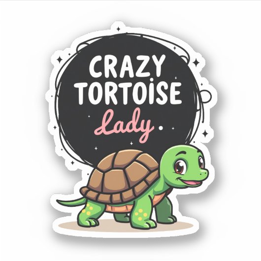 Crazy Tortoise Lady Tortoises Mama Frauen Schildkr Aufkleber (Vorderseite)